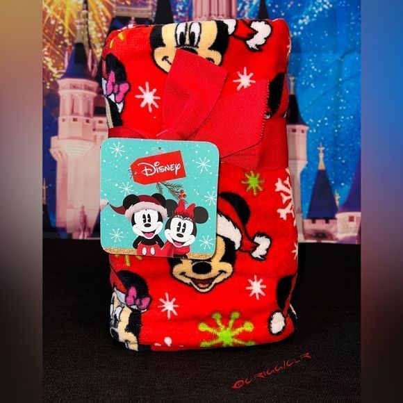 New Disney Mickey Minnie Mouse Christmas Red 2Pack‎ Bathroom Kitchen Hand Towels - Picture 1 of 4
